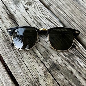 Ray-Ban Black and Gold Sunglasses